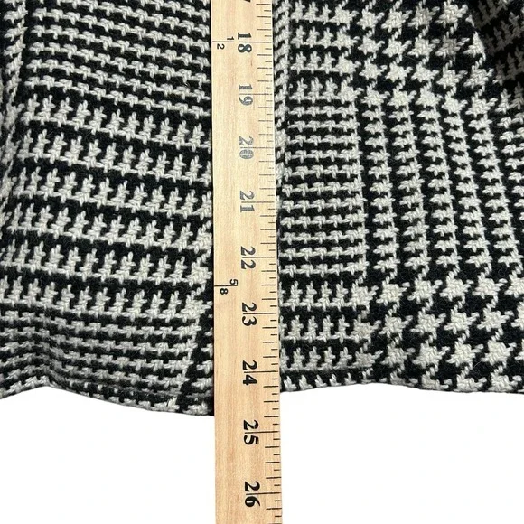 Nick & Mo Black White Houndstooth Peacoat Jacket Women's Medium Double Breasted - Picture 15 of 16
